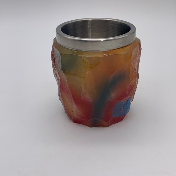 Mineral Crystal Flint Stones Style Stainless Steel Colorful 6 Oz Coffee Mug - Picture 3 of 7